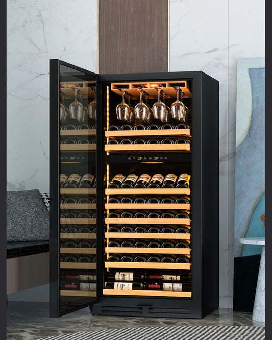 Red wine cabinet, constant temperature wine cabinet, embedded dual temperature household ice bar, living room, tea beverage refr