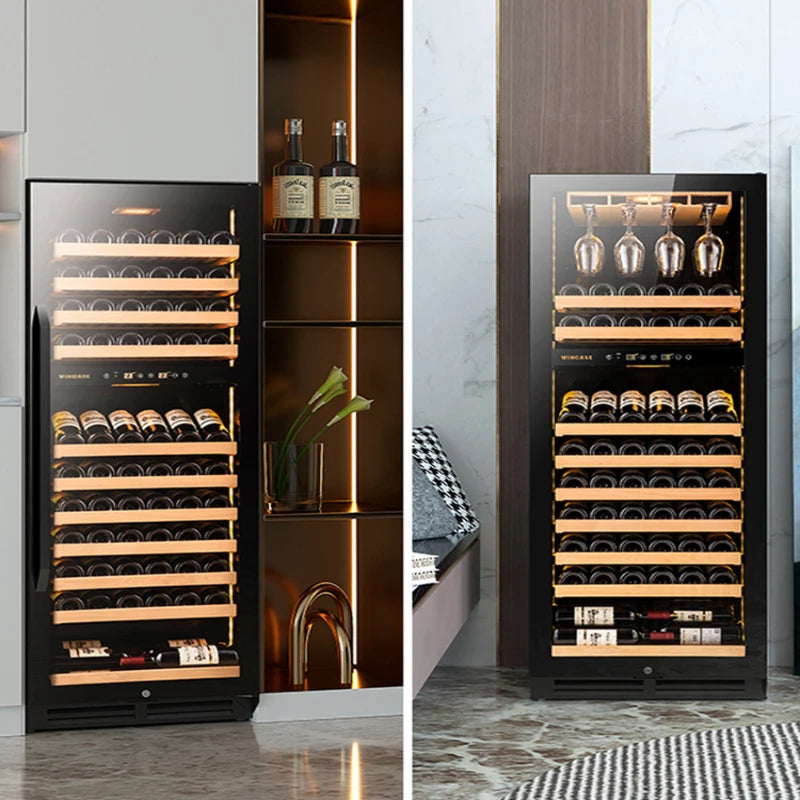 Red wine cabinet, constant temperature wine cabinet, embedded dual temperature household ice bar, living room, tea beverage refr