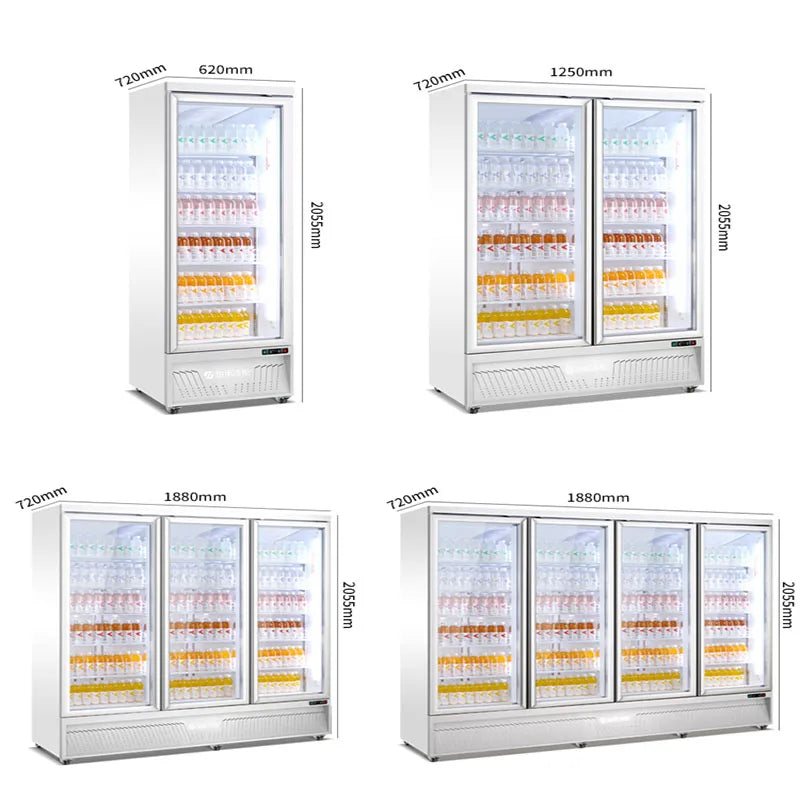 Refrigerated display cabinet vertical freezer commercial fresh-keeping cabinet large capacity beer refrigerator air-cooled super