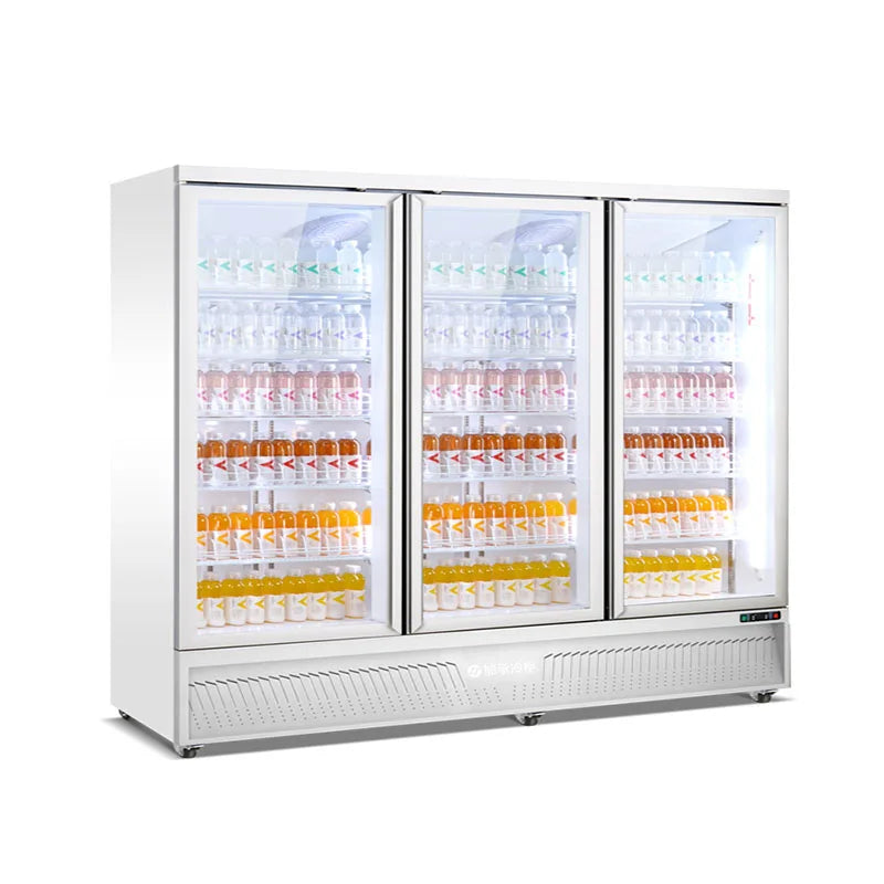 Refrigerated display cabinet vertical freezer commercial fresh-keeping cabinet large capacity beer refrigerator air-cooled super
