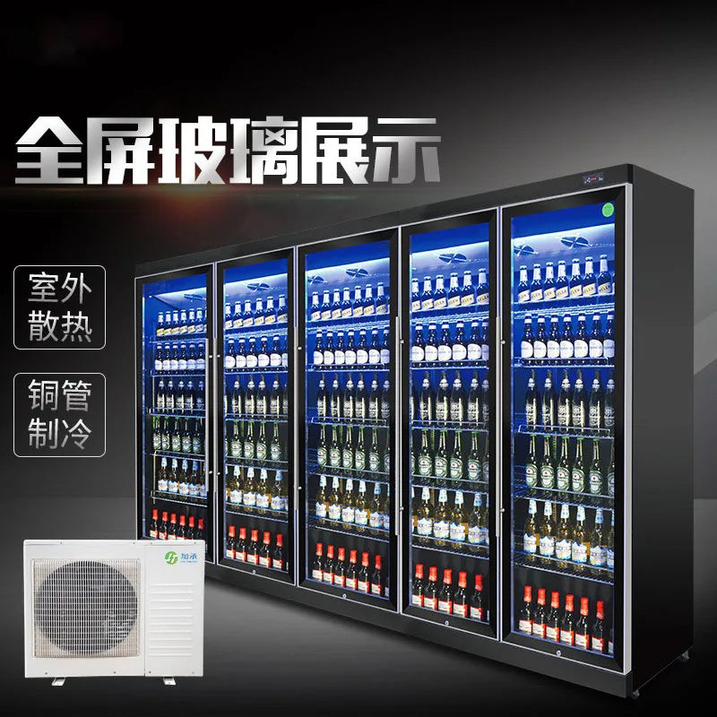 Refrigerator commercial bar freezer beer freezer vertical refrigerator fresh-keeping cabinet large capacity beverage display cab