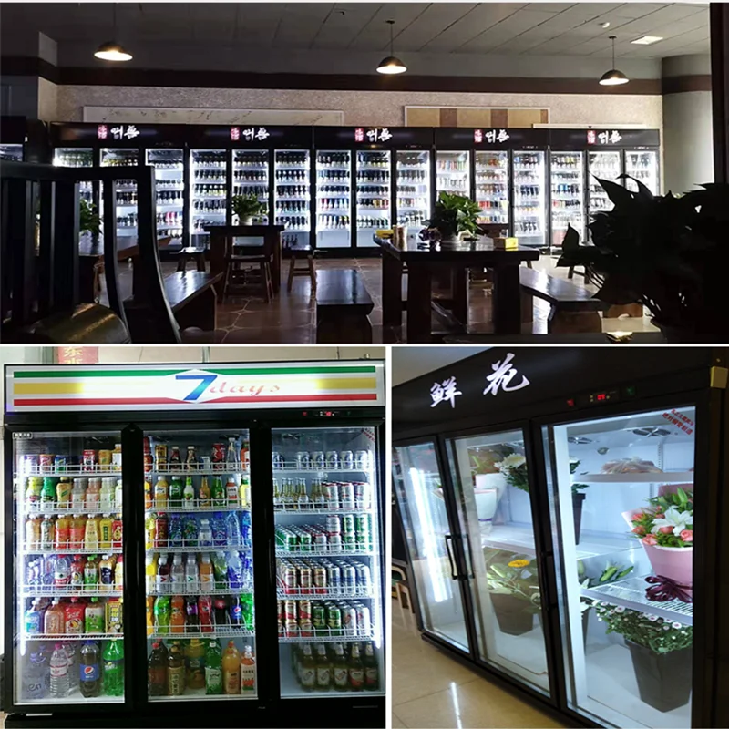 Refrigerator, commercial beer cabinet, refrigerated display cabinet, black large capacity refrigerator, beverage cabinet, vertic
