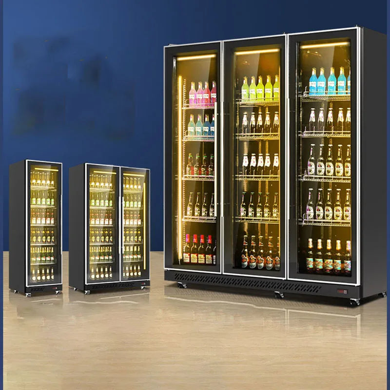 Refrigerator fresh-keeping display cabinet Haobaijia commercial vertical beer cabinet air-cooled single-door double-door beverag