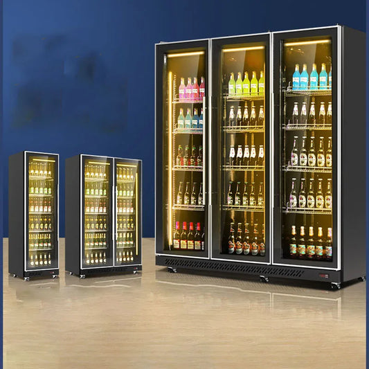 Refrigerator fresh-keeping display cabinet Haobaijia commercial vertical beer cabinet air-cooled single-door double-door beverag