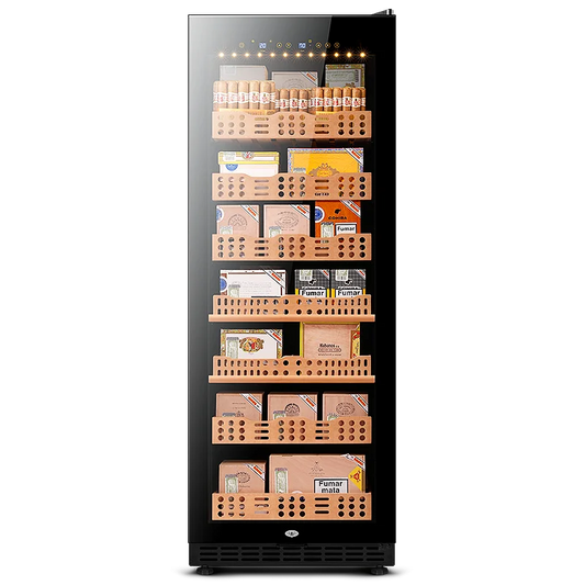 Refrigerator wine cooler Chiller Cigar Humidor Cabinet Freestanding Compact Wine Fridge 103 Bottle Digital Control Glass Door