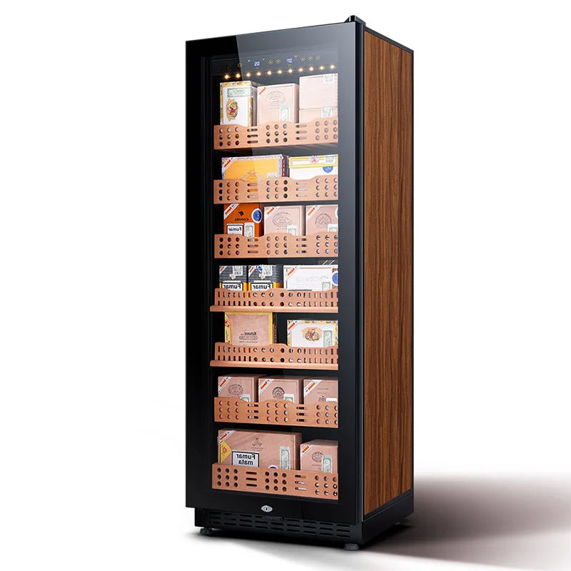 Refrigerator wine cooler Chiller Cigar Humidor Cabinet Freestanding Compact Wine Fridge 103 Bottle Digital Control Glass Door