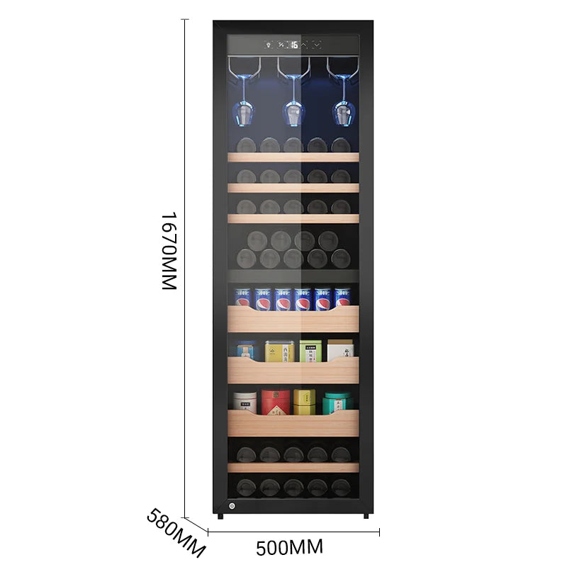 Restaurant, living room, constant temperature storage, 108 pieces of pressed red wine cabinet, hanging cup, household small wine