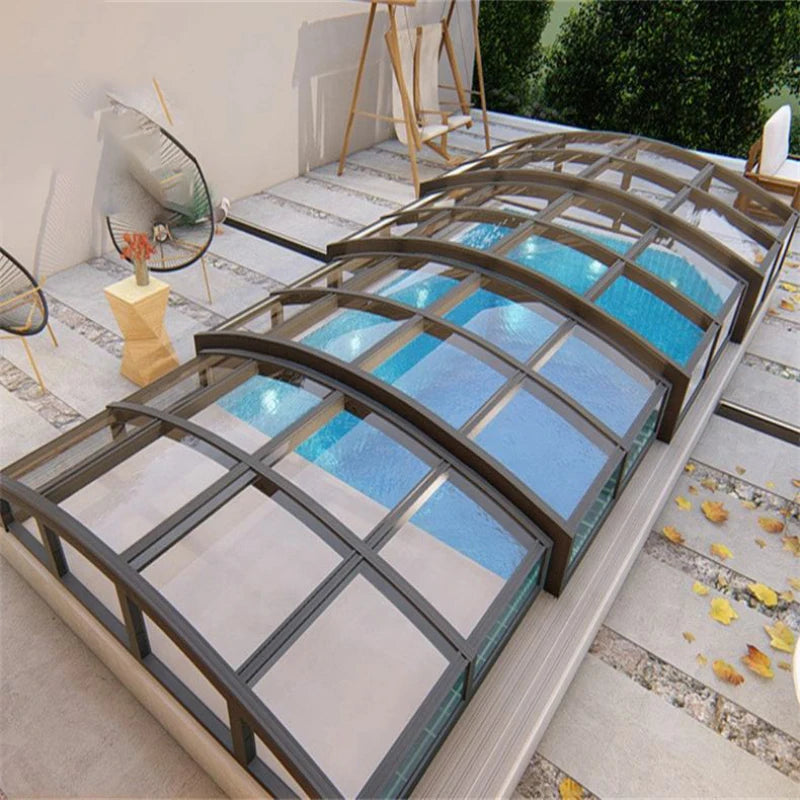 Retractable Roof Above Ground Patio Enclosures Outdoor Swimming Pool Covers Telescopic Customized Sunroom