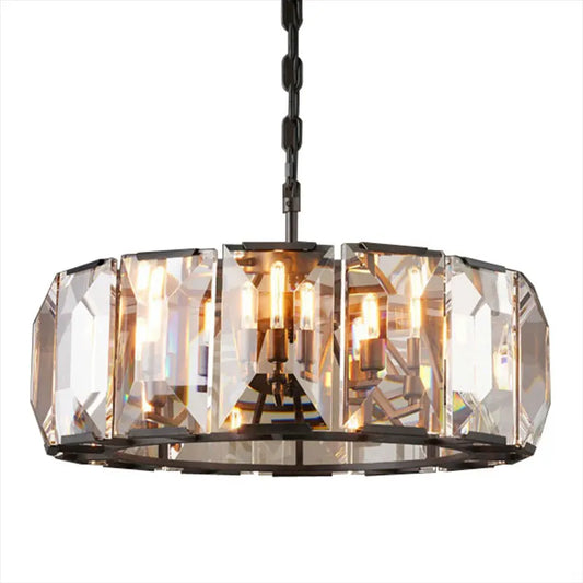 Retro Living Room Crystal Copper Chandelier Pendant Light Luxury Modern Bedroom Villa Dining Table Home Decor Pendant Light