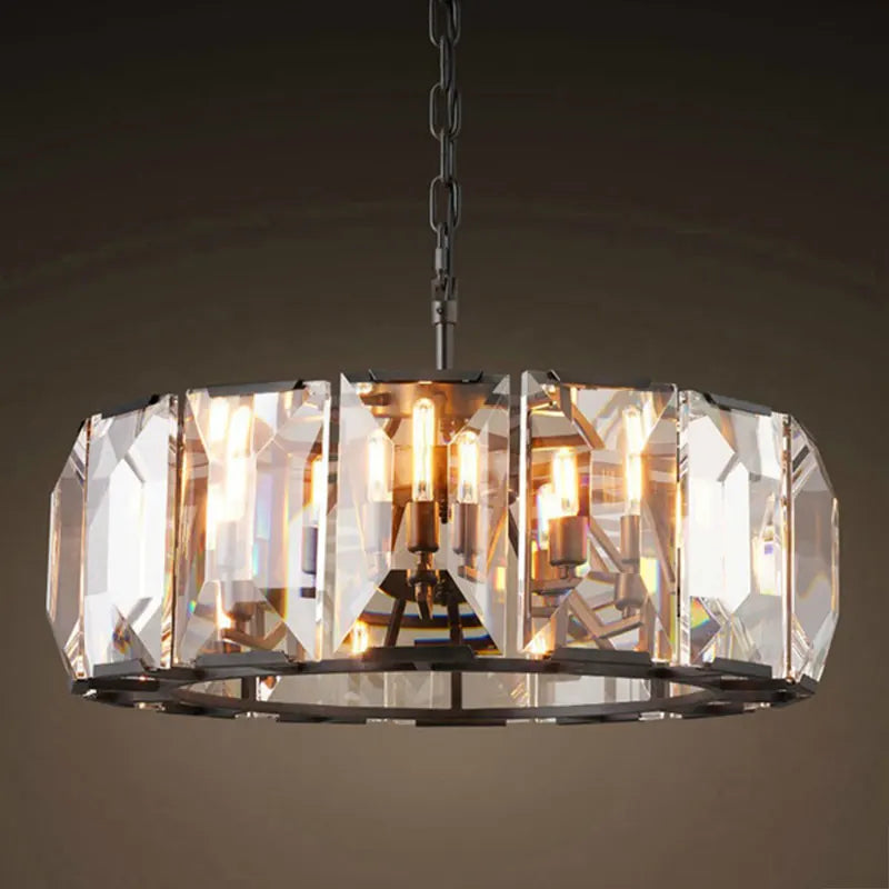 Retro Living Room Crystal Copper Chandelier Pendant Light Luxury Modern Bedroom Villa Dining Table Home Decor Pendant Light