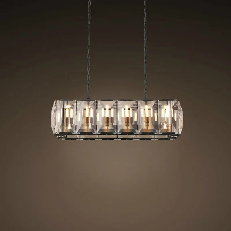 Retro Living Room Crystal Copper Chandelier Pendant Light Luxury Modern Bedroom Villa Dining Table Home Decor Pendant Light