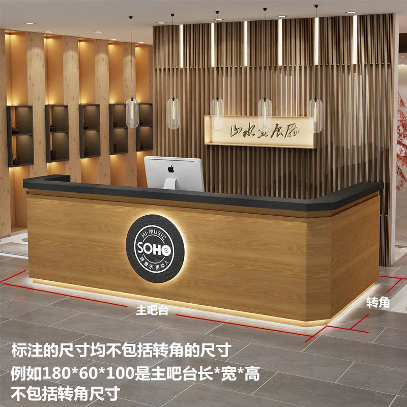 Retro bar cashier counter teahouse hotel homestay reception desk restaurant chess and card room counter small corner table