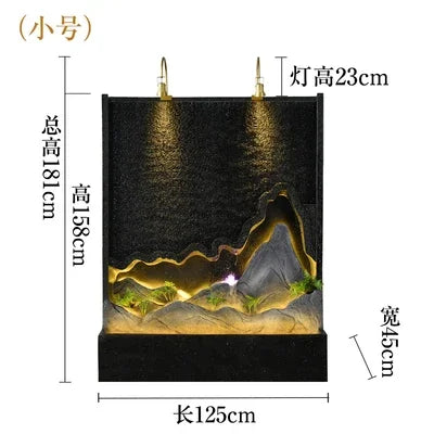 Rockery and flowing water landscape water curtain wall/entrance screen hotel villa courtyard decoration hall water feature wall