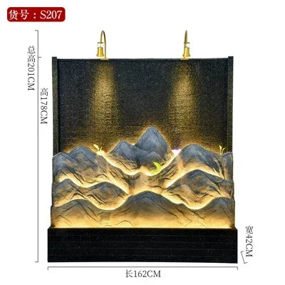 Rockery and flowing water landscape water curtain wall/entrance screen hotel villa courtyard decoration hall water feature wall