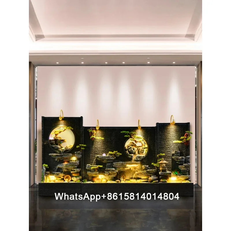 Rockery and flowing water landscape water curtain wall/entrance screen hotel villa courtyard decoration hall water feature wall