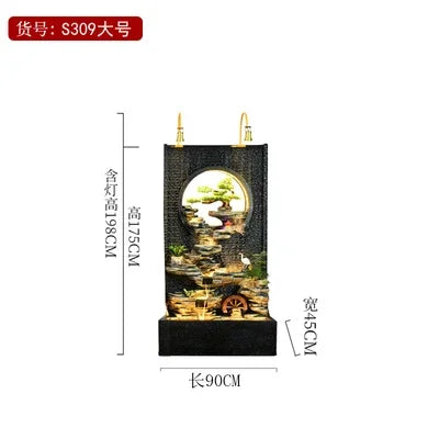 Rockery and flowing water landscape water curtain wall/entrance screen hotel villa courtyard decoration hall water feature wall