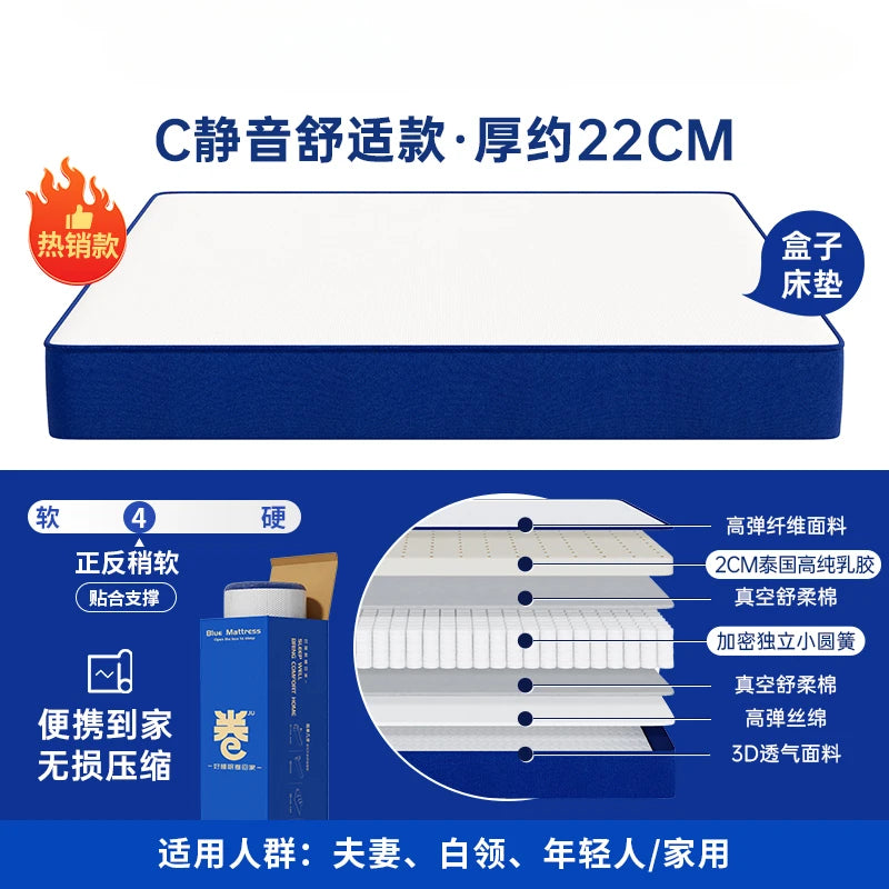 Roll High Quality Mattresses Memory Foam Spring Twin Foldable Queen Double Bed Mattress Twin Sleep Colchon Bedroom Furniture