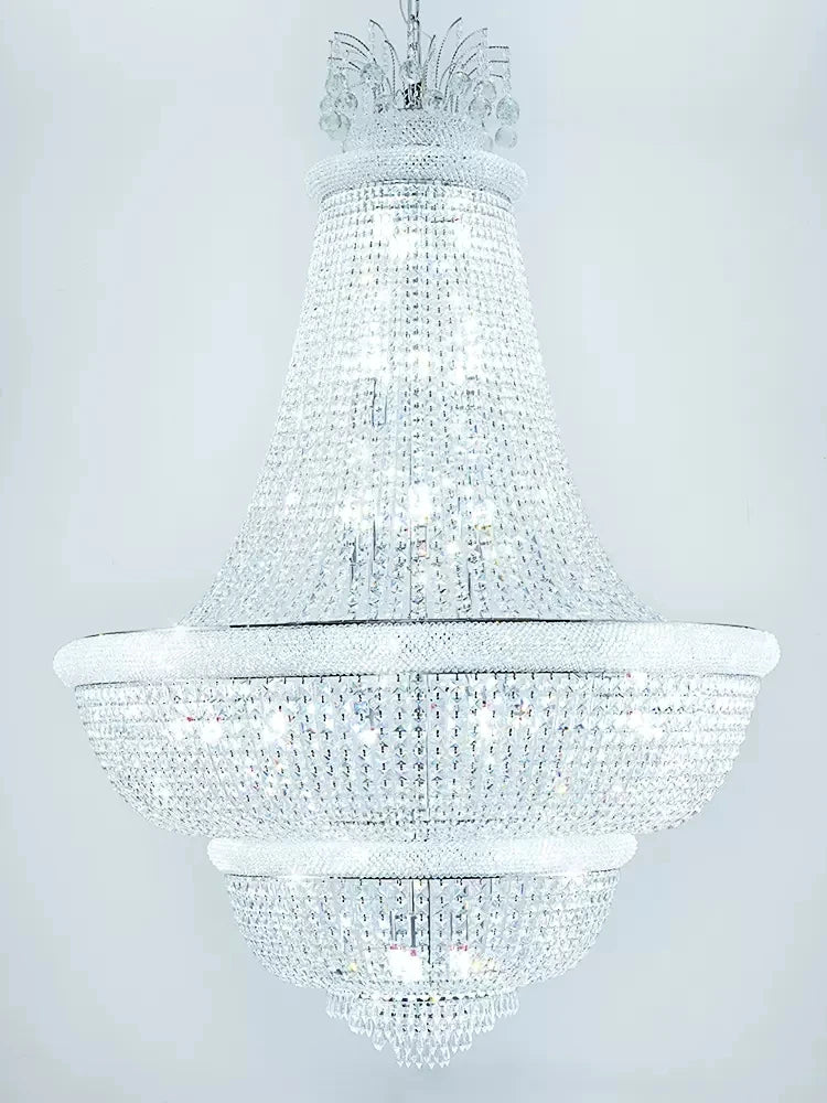 Romantic K9 Crystal Chandelier Lights Fixture American Modern Luxury Chandelier European Home Villa Stair Hall Lobby Droplight