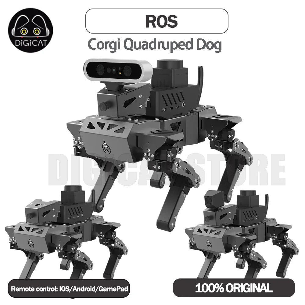 Ros Corgi Quadruped Dog Intelligent Programming Robot AI Visual Education Wifi Wireless Remote Control By iOS Android Gamepad