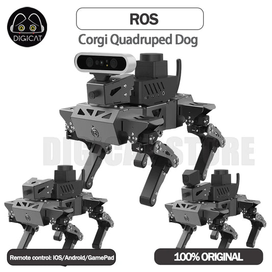 Ros Corgi Quadruped Dog Intelligent Programming Robot AI Visual Education Wifi Wireless Remote Control By iOS Android Gamepad