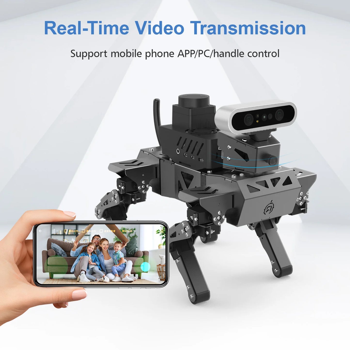 Ros Corgi Quadruped Dog Intelligent Programming Robot AI Visual Education Wifi Wireless Remote Control By iOS Android Gamepad