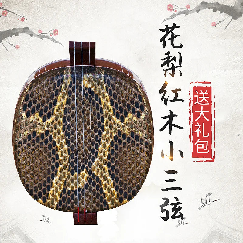 Rosewood Mahogany Small Sanxian Chinese string instrument