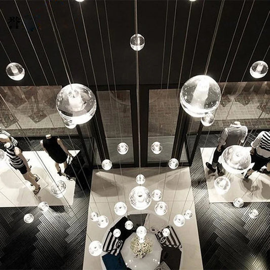 Round/Rectangular/Square Crystal Led Chandelier Modern Spiral Loft Staircase Living Room Bedroom Villa Decorative Hanging Light