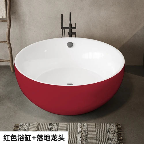 Round independent bathtub integrated seamless acrylic double large space bathtub for restaurant