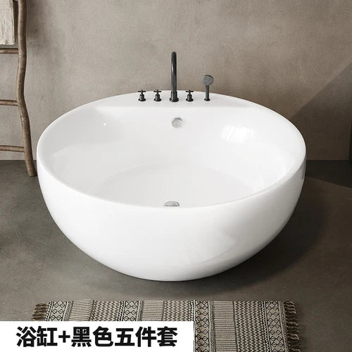 Round independent bathtub integrated seamless acrylic double large space bathtub for restaurant