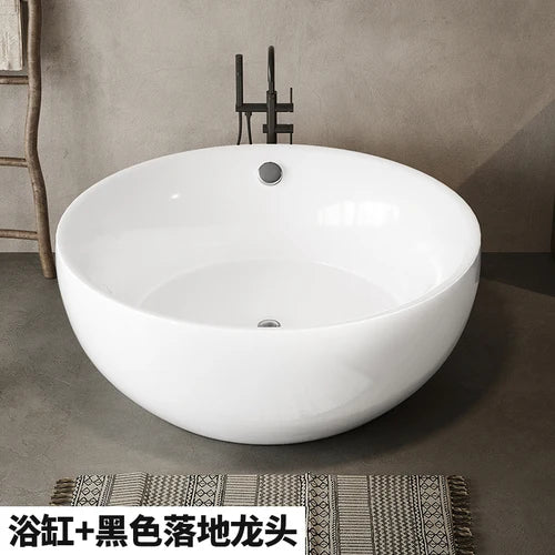 Round independent bathtub integrated seamless acrylic double large space bathtub for restaurant