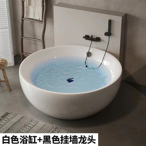 Round independent bathtub integrated seamless acrylic double large space bathtub for restaurant