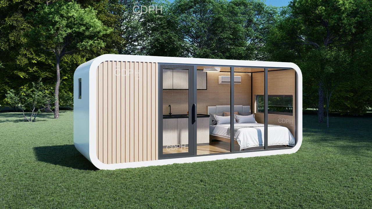 ANTNX Cheap Modular Garden Portable Assembled Prefab Capsule Apple Cabin Bungalow Bar Office Pod With Terrace ANTNX.COM