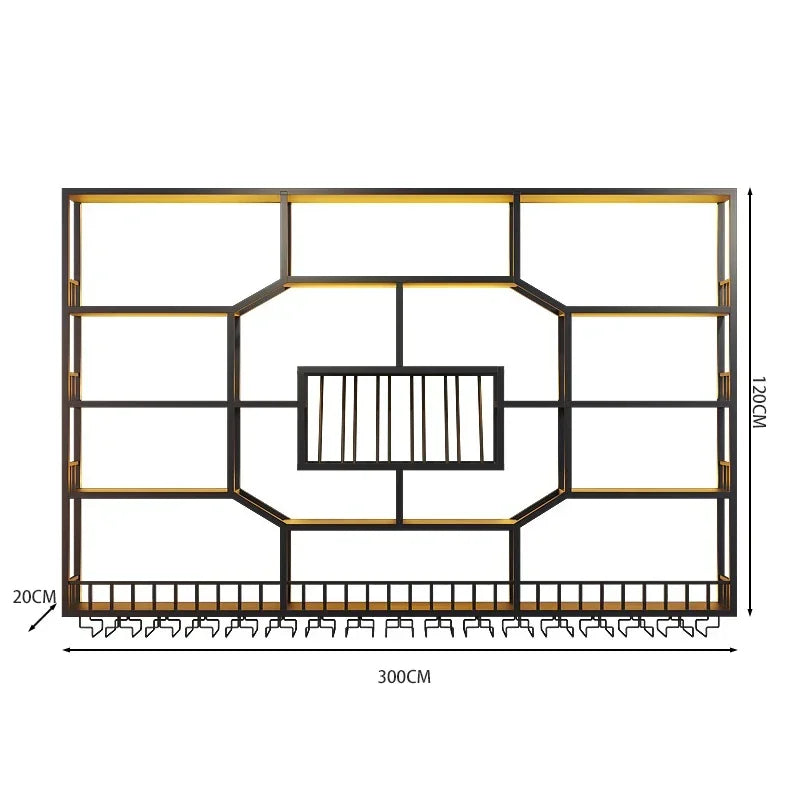MMOOKA Black Display Wine Racks Wall Mounted Hanging Commercial Wine Bar Cabinet Restaurant Home Meuble Rangement Vin Decorations