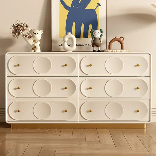 MMOOKA Light Luxury Solid Wood Sanwu Chest of Six Drawers Bedroom Storage Integrated Multifunctional Modern Minimalist