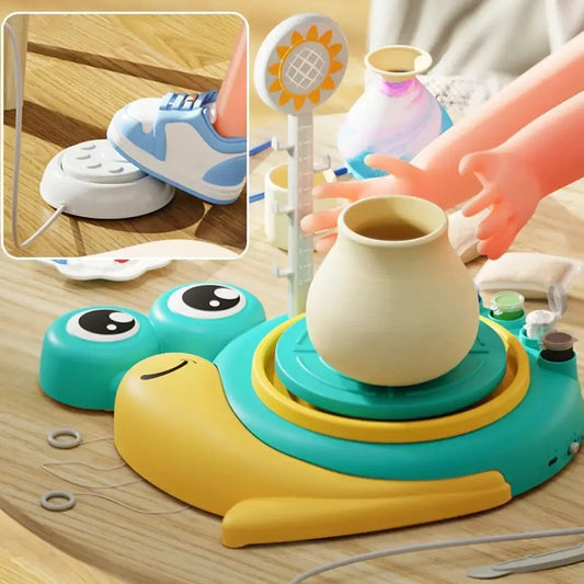 MMOOKA MMOOKA Kids Pottery Wheel Cartoon Animal Pottery Wheels Kids Craft Toys Modeling Clay Included Creative Pottery For Boys Girls KidsMMOOKA.COM