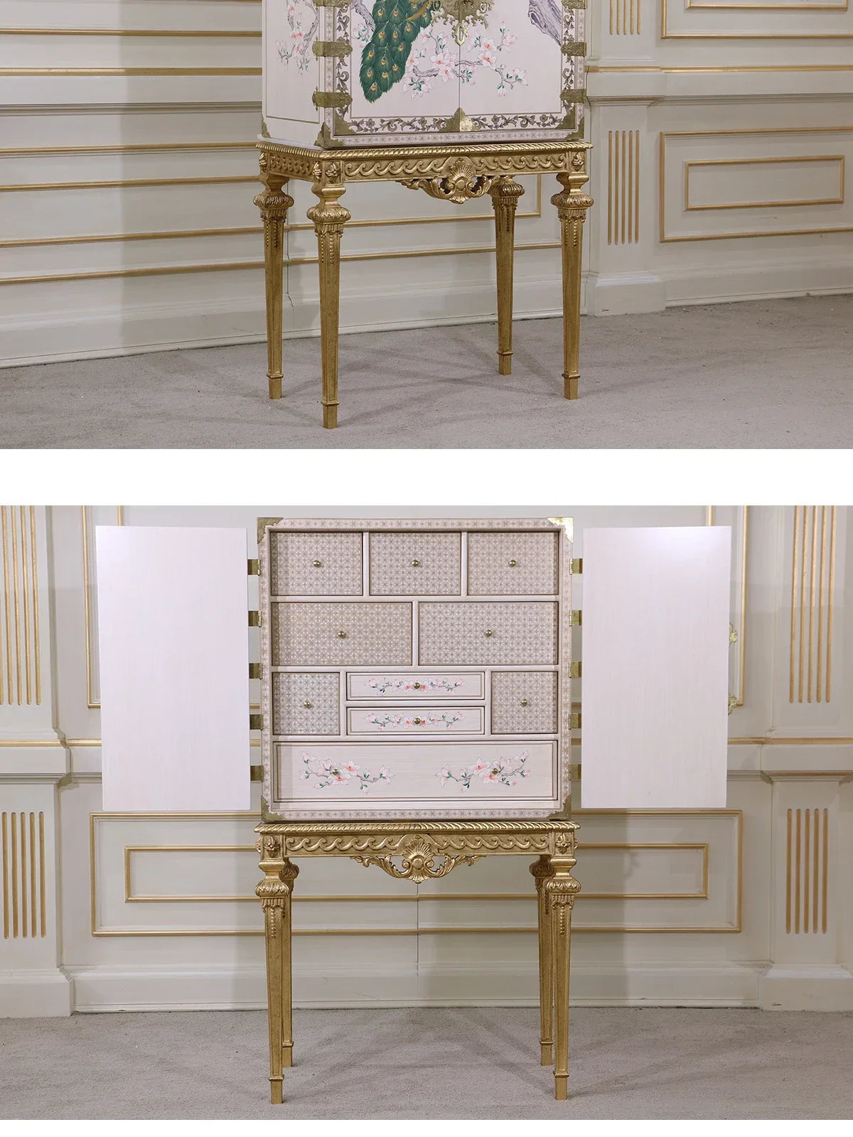 MMOOKA European-Style Multi-Functional Home Bedroom Side Cabinet Wall-Mounted Storage Cabinet