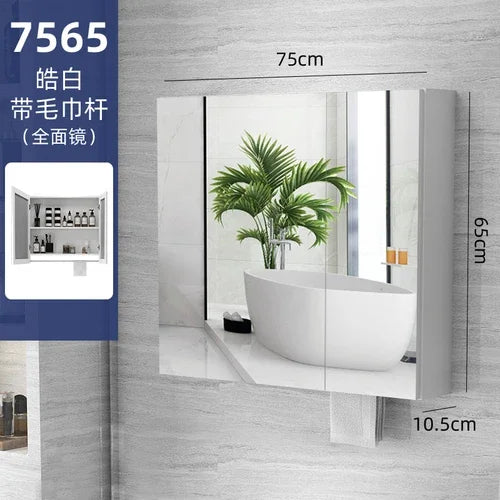 MMOOKA Nordic Wall Mounted Cabinets Mirror Storage Space Saving Aesthetic Bathroom Cabinets Makeup Shower Mobile Bagno Home Furniture