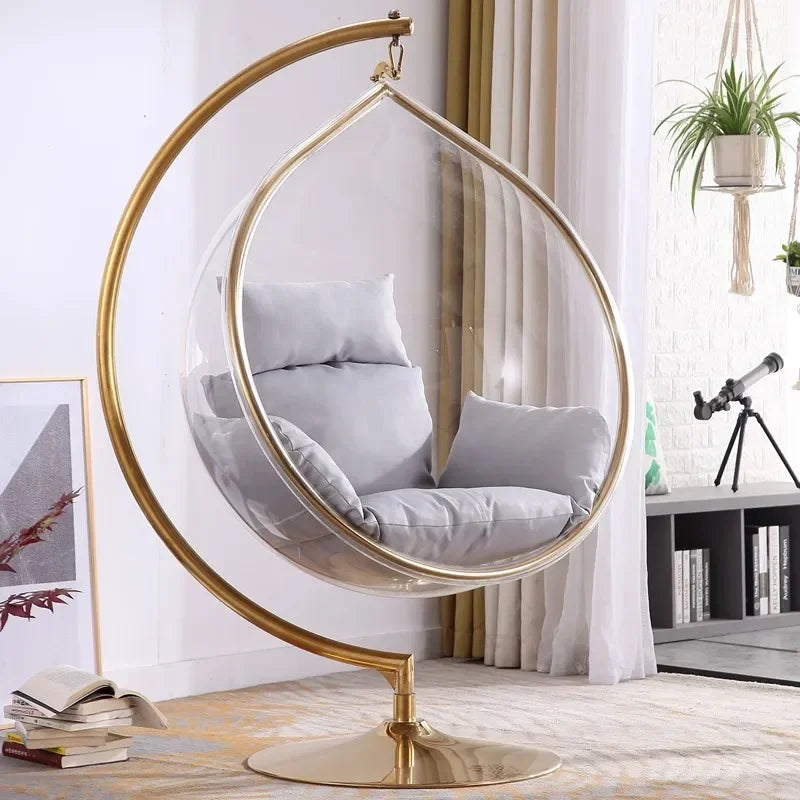 MMOOKA Hanging Ball Space Chair Glass Ball Indoor Hanging Chair Hanging Basket Nordic Outdoor Swing Home Stay Transparent Bubble Chair