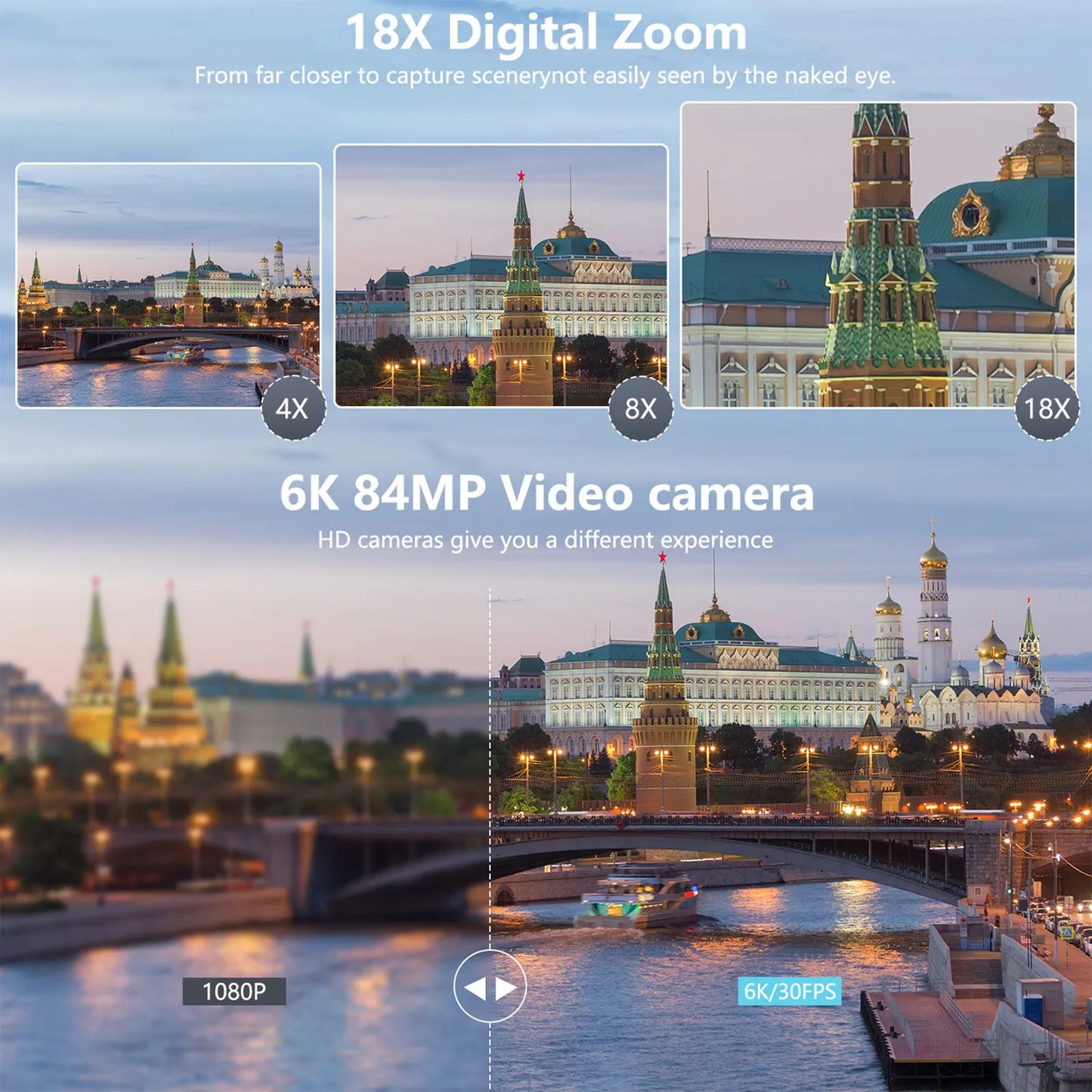 MMOOKA 6K Digital Camera for Photography and Video Autofocus Anti-Shake 84MP YouTube Vlogging Camera 3'' 180° Flip Screen with Flash