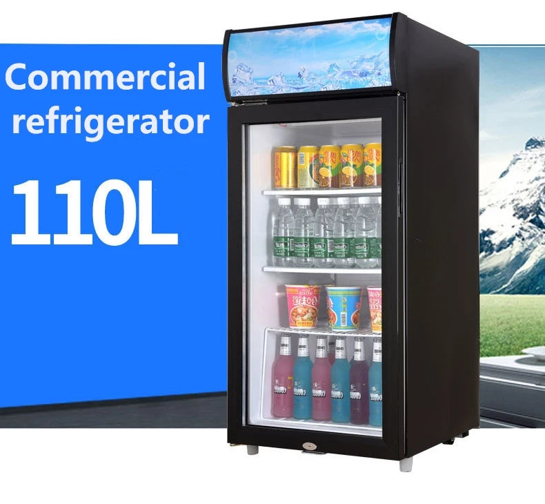 Vertical Display Freezers & Fridges 110L Commercial Display Refrigerator Small Fresh-keeping Beverage Cabinet With Lamp