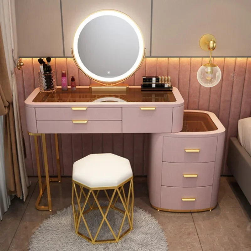 MMOOKA Dressing Table With Mirror Bedroom Dresser Storage Cabinet Dressing Table Dresser Vanity Table Bedroom Furniture For Make up