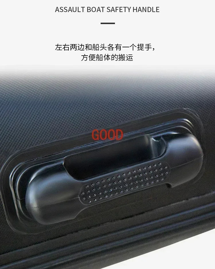 MMOOKA 2.3~3.8m Inflatable Boat with Air Deck Set 1.2mm PVC Assault Boats with Anti-collision Speed Raft Kayak Rowing Accessories