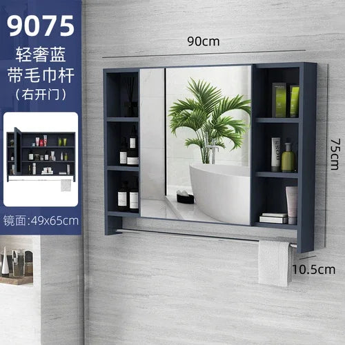 MMOOKA Nordic Wall Mounted Cabinets Mirror Storage Space Saving Aesthetic Bathroom Cabinets Makeup Shower Mobile Bagno Home Furniture