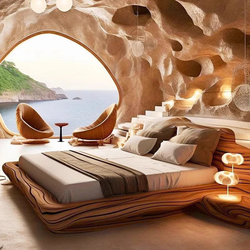 ANTNX Create Double King Size Bed Luxury Modern Frame Wedding Design American Style Bed Fashionable Hotel Solid Wood Muebles Furniture ANTNX.COM