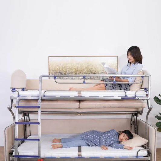 MMOOKA Smart sofa up and down bed folded dual-purpose living room, upper and lower bunk sofa bed, inside flip multi-functional study