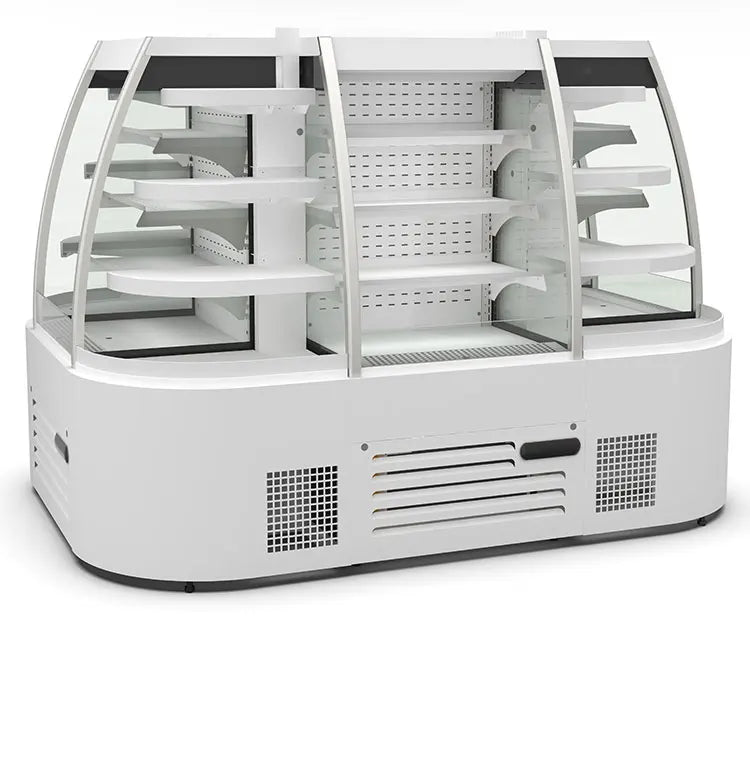 Lintee supermarket air curtain cabinet multi-layer open chiller fruit and drink display refrigerator