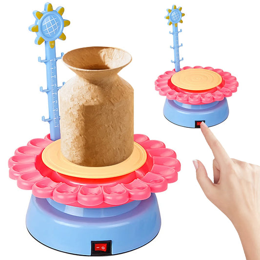 MMOOKA MMOOKA Sunflower Pottery Wheel Electric Pottery Wheel with Clay Brush Pigment DIY Clay Arts Tool Educational Interactive for Boys GirlsMMOOKA.COM