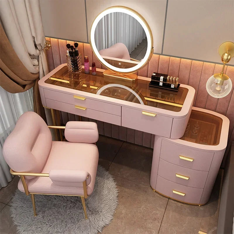 MMOOKA Dressing Table With Mirror Bedroom Dresser Storage Cabinet Dressing Table Dresser Vanity Table Bedroom Furniture For Make up