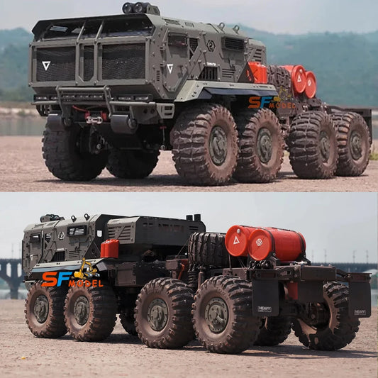 ANTNX ST10X Rc 1/10 Truck 8x8 RC Car Metal Model with Light and Sound System Remote Control Military Truck Buggy Model Adult Toys ANTNX.COM