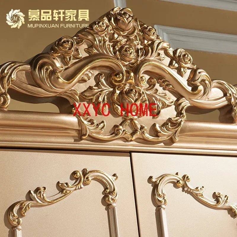 MMOOKA European-Style Four-Door Champagne Gold Wardrobe 1.8 M French Luxury Wardrobe Luxury